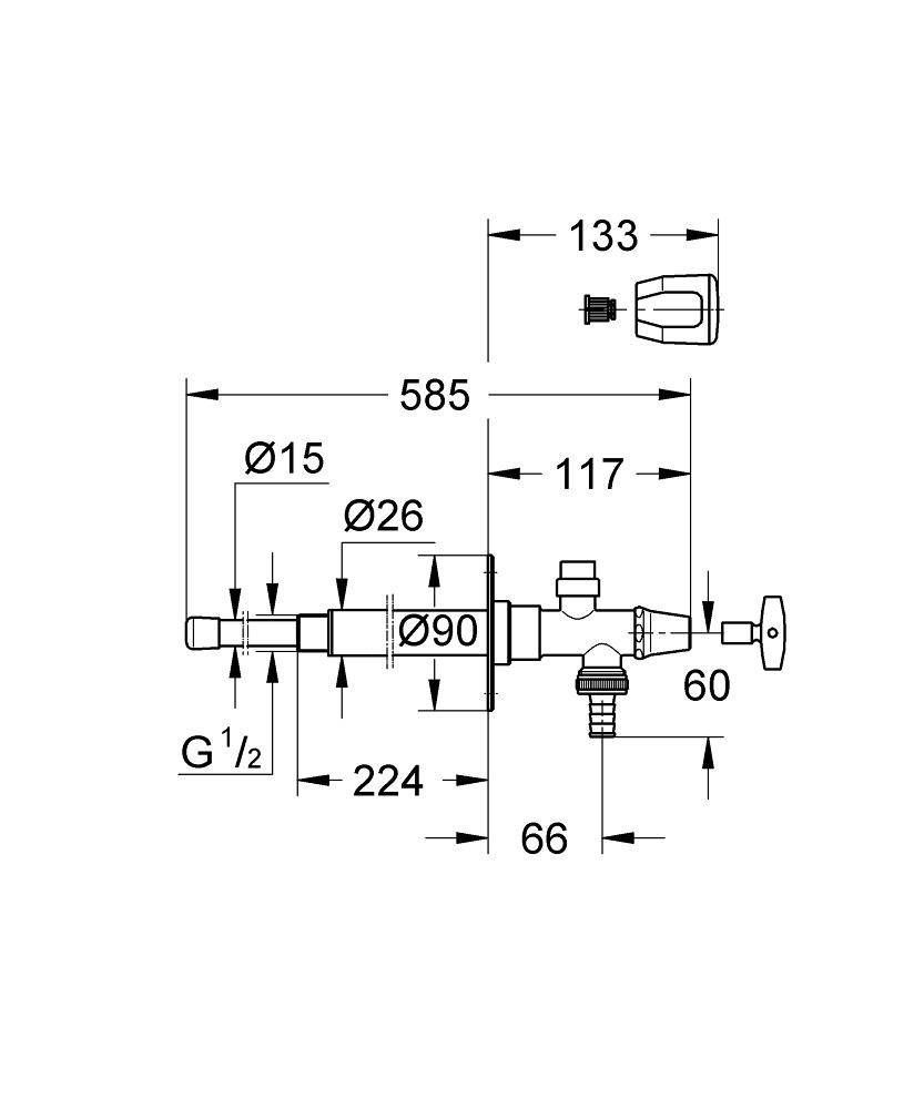 Наружный вентиль GROHE Eggeman Eurotec, хром (41212000) Наружный вентиль GROHE Eggeman Eurotec, хром (41212000)