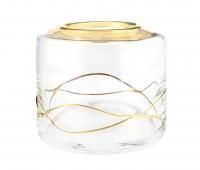Surya Crystal Stream, круглая емкость 16х16хh14 см, для гигиенических принадлежностей, цвет золото