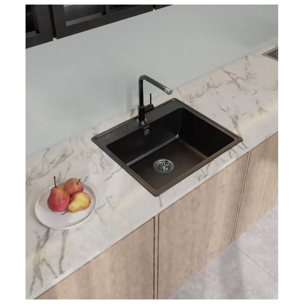 Кухонная мойка GranFest VERTEX 580, черный, артикул V-580 черный