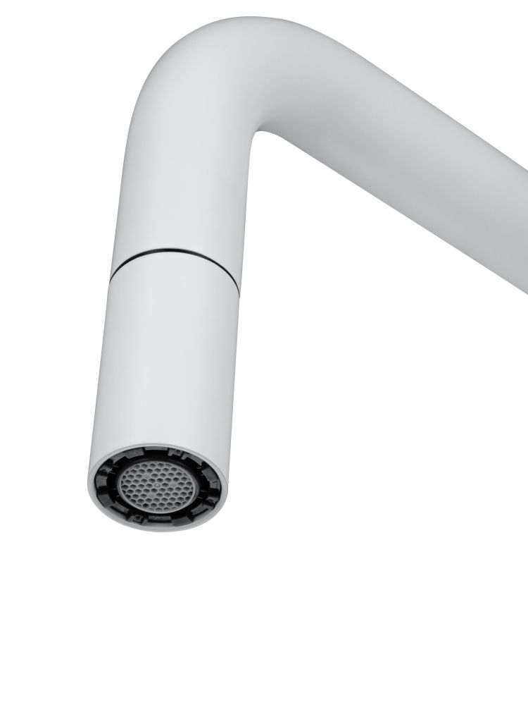 Смеситель для кухни с выдвижным изливом WONZON & WOGHAND, Белый матовый (WW-6018-MW)