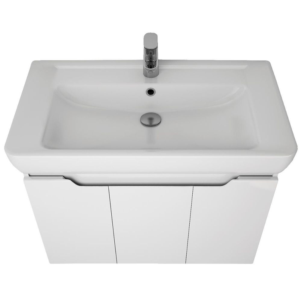 Тумба с раковиной подвесная Dreja Q(D) 80 см, белый, артикул 99-1003-com