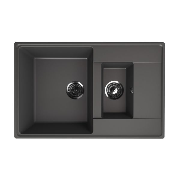 Кухонная мойка Ulgran Quartz Prima 780 1,5K-09, мокрый асфальт