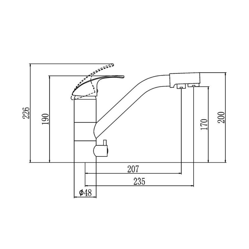Смеситель для кухни с подключением к фильтру Savol S-L1321, хром, артикул S-L1321
