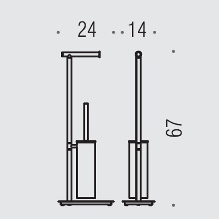 Colombo Square Стойка напольная с держателем т/б и ершиком, цвет: хром Colombo Square Стойка напольная с держателем т/б и ершиком, цвет: хром