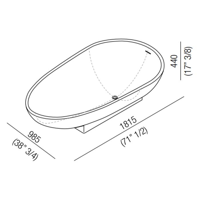 Agape Spoon Ванна отдельностоящая 181.5x98.5x44 см, цвет: белый/светло-серый Agape Spoon Ванна отдельностоящая 181.5x98.5x44 см, цвет: белый/светло-серый