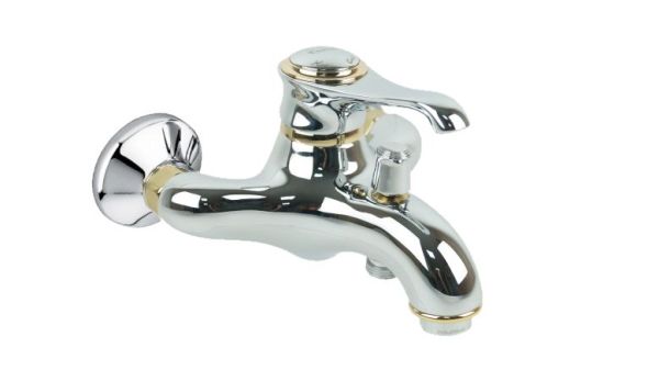 Emmevi Tiffany, однорычажный смеситель для ванны (излив 22,5 см), без набора для душа, цвет хром/золото