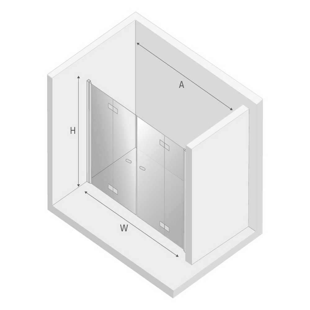 Дверь в нишу NEW TRENDY NEW SOLEO складные 150x195 D-0259A (хром)