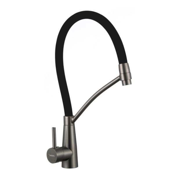 Смеситель для кухни с гибким изливом Fmark FS8255Q-01, графит