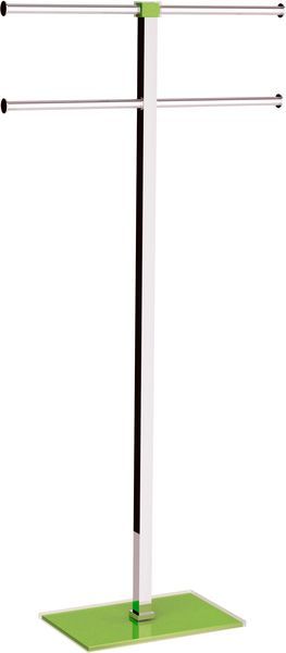 Gedy Rainbow, стойка: 4 полотенцедержателя, цвет хром - зеленый
