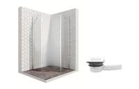 Душевой уголок Ambassador Diamond 12011111L-MA1, пятиугольный, точечный трап, 90х90