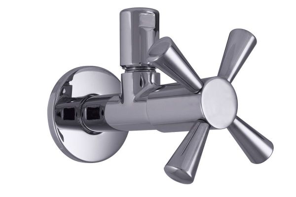 Schlosser Starlight, угловой вентиль с компрессионной гайкой, подключение 1/2"х3/8", цвет хром