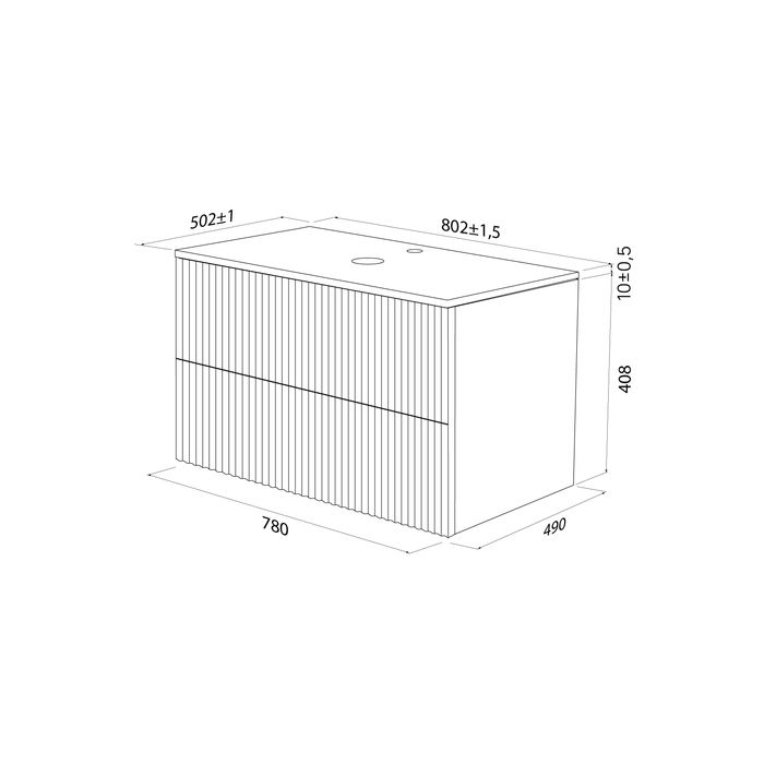 Тумба подвесная со столешницей IDDIS Aiger 80 см, белый (AIG80W0i95K), артикул AIG80W0i95K