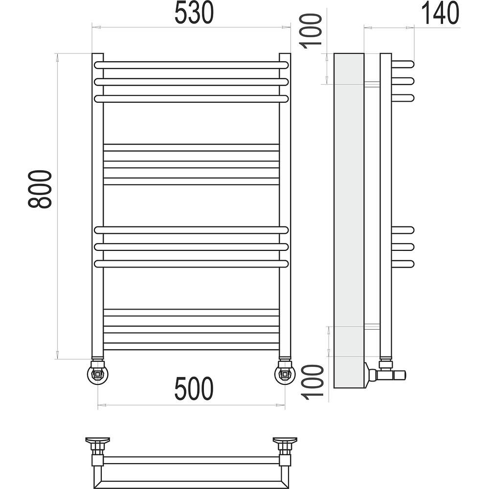 Полотенцесушитель водяной Terminus Кельн П12 50х80