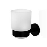 Стакан, Decor Walther, Basic, BA WMG, одинарный, ширина, мм-80, глубина, мм-105, высота, мм-180, настенный, материал стакана-стекло матовое, материал держателя-металл, цвет-черный матовый