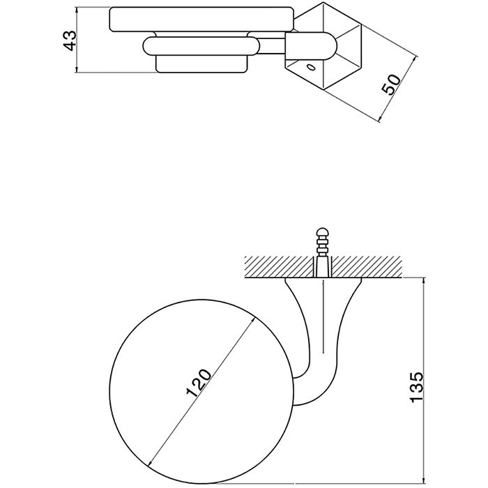 CISAL Cherie Мыльница подвесная, цвет золото/керамика