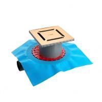 Трап BERGES водосток ZENTRUM Norma 150х150, золото глянец, выпуск D50 H65 боковой