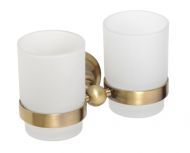 Стакан двойной для зубных щеток Retro настенный 160x105x90мм, бронза