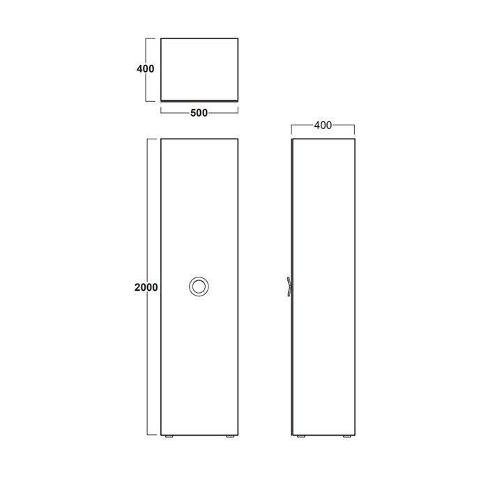 Simas Henges Пенал 50x40xh200 см, цвет черный матовый