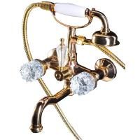 Смеситель для ванны (душевой комплект) CRYSTAL, золото_Комплект