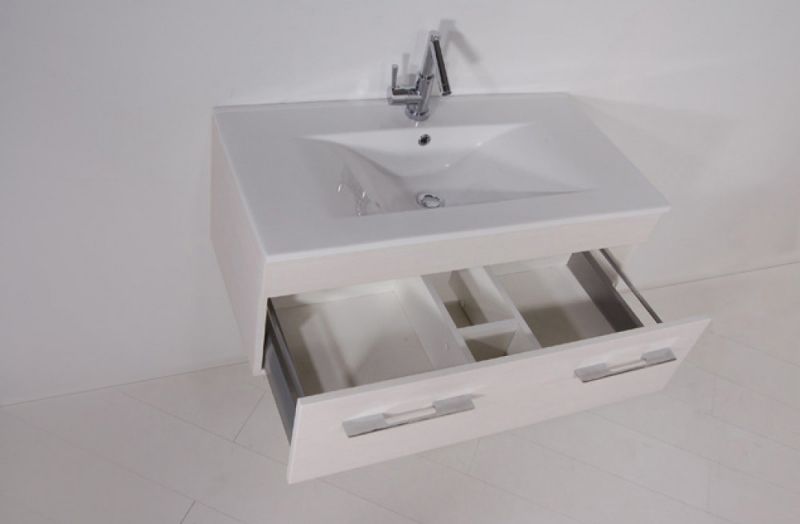 Тумба с раковиной SanVit Квадро Lux 100 kkvad100 с фактурой под дерево подвесная Зебрано