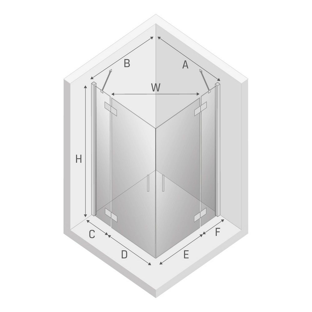 Душевое ограждение NEW TRENDY NEW RENOMA 2D 80x90x195 D-0103A/D-0108A (хром)