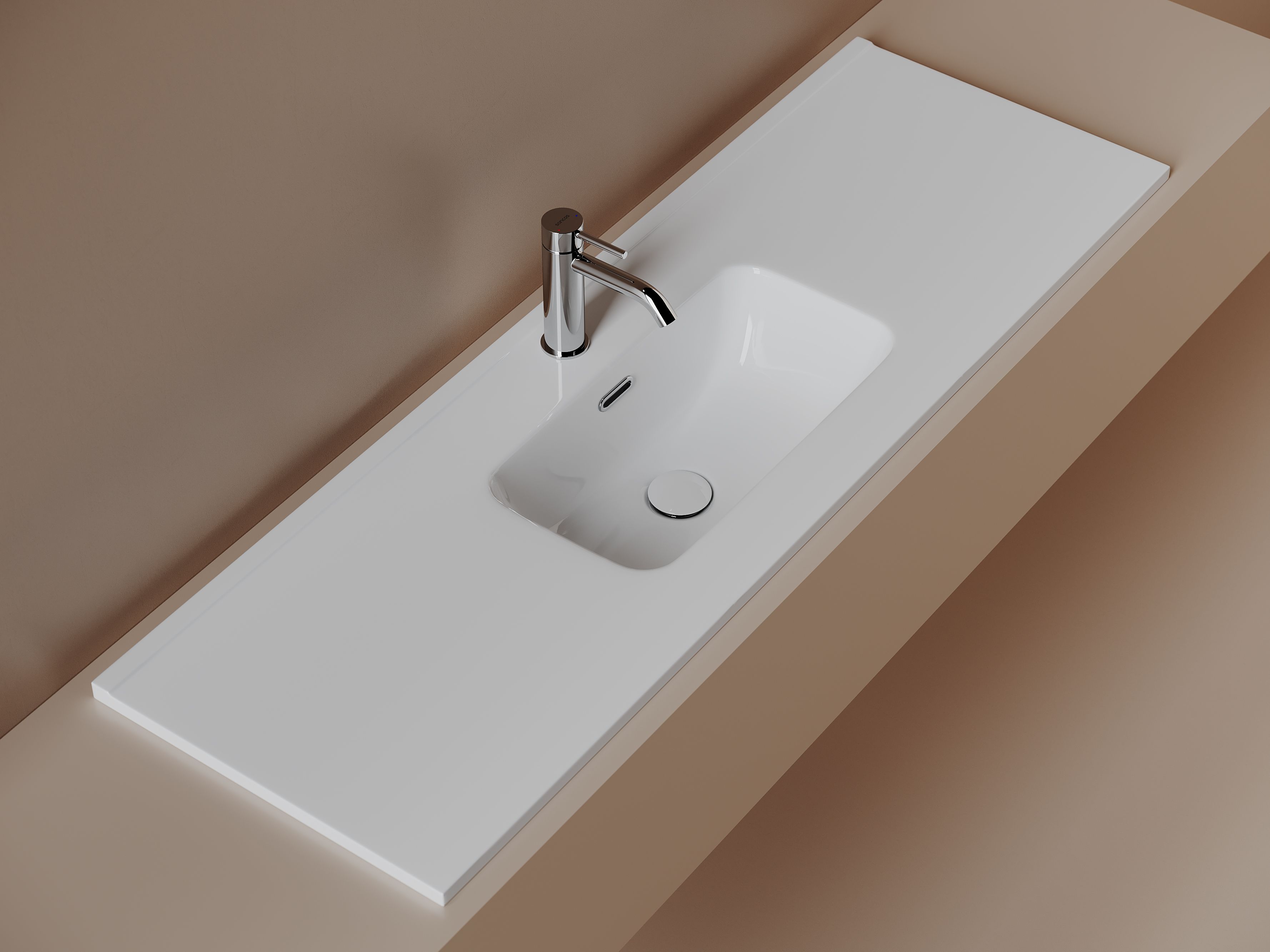 CN7028 Раковина мебельная накладная Компакт (Compact) 1210x395x170, цвет белый, артикул CN7028