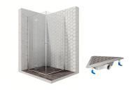 Душевой уголок Ambassador Diamond 12011110-ST10, квадратный, угловой трап, 100х100