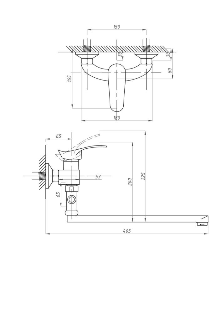 Смеситель для ванны с душем FAUZT FZs-814-124 тип См-ВУОРНШлА, артикул FZs-814-124