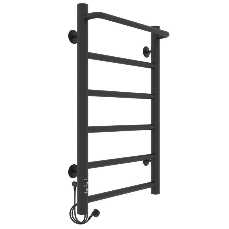 Полотенцесушитель электро "Прайм ЧКЧ П6 400*600", черный матовый, левый