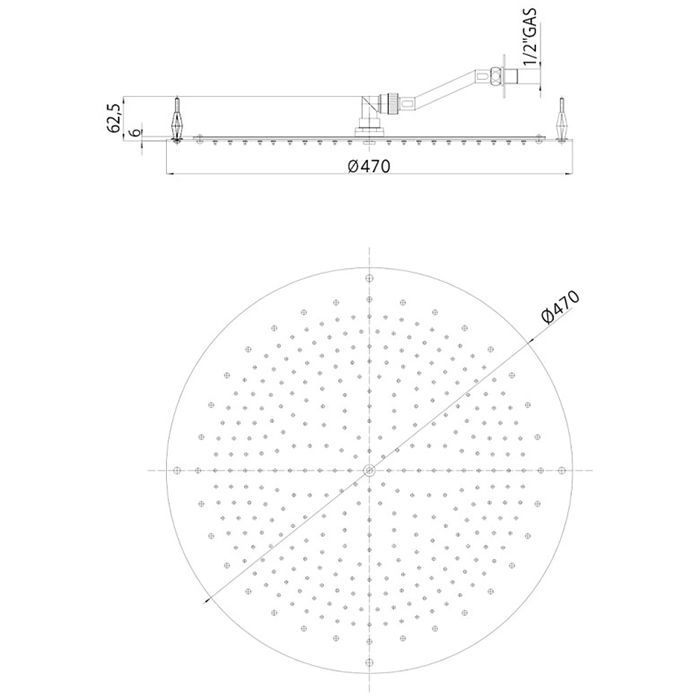 BOSSINI PARIS-OKI Верхний душ Ø 470 mm, FLAT, цвет: хром BOSSINI PARIS-OKI Верхний душ Ø 470 mm, FLAT, цвет: хром