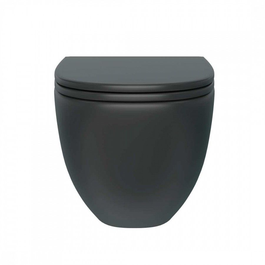 Унитаз подвесной Maretti Elena безободковый с микролифтом, EA10PBM61-560, черный, артикул EA10PBM61-560