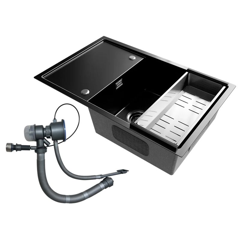 Кухонная мойка Ulgran Steel 780x500, вороненая сталь, артикул US 780-003