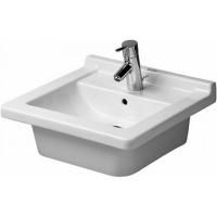 Duravit Starck 3  Раковина встр., для встраивания сверху, шлифованный вариант, с перел., с 1 отв. под смес., глазуровка снизу, 480x465мм