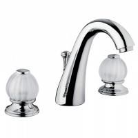 Bongio Rivoli Смеситель для раковины на 3отв.,  цвет хром/Cristallo Bianco 00