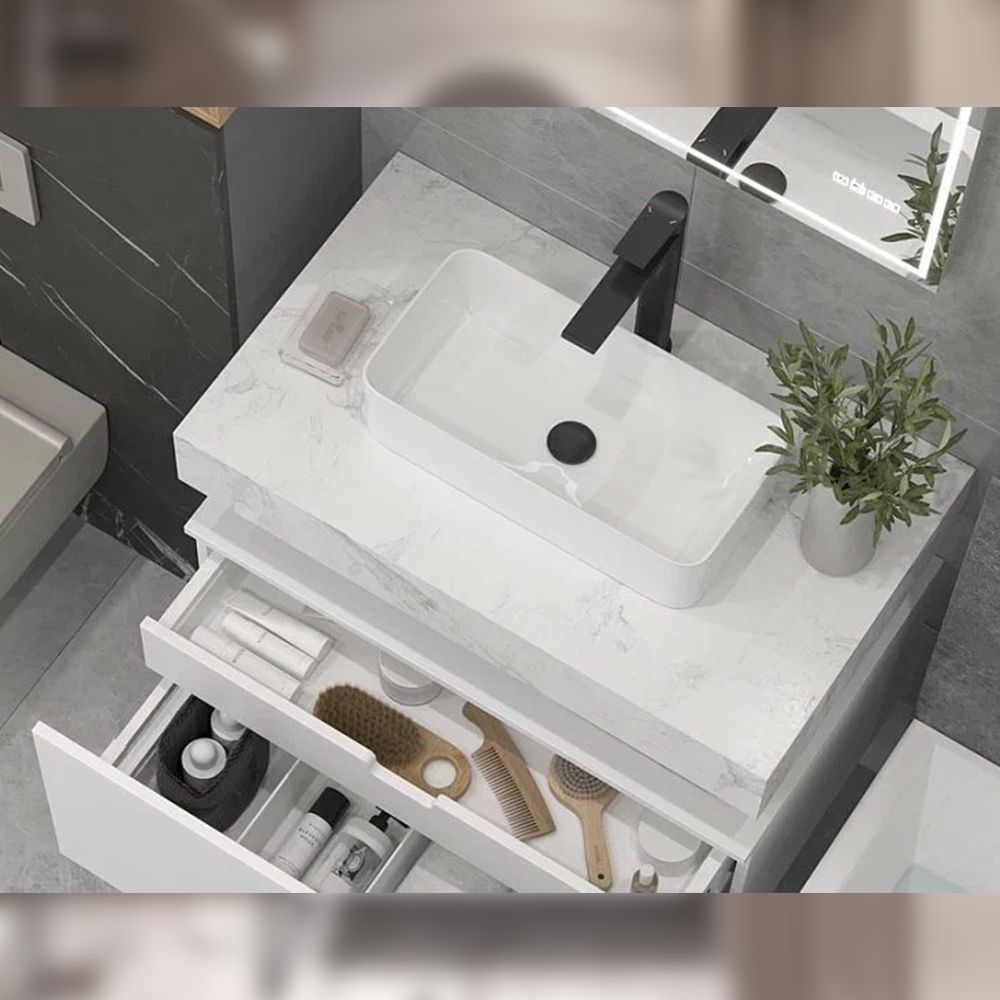 Столешница Velvex Unit 80 белый мрамор