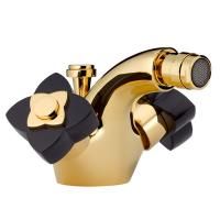 THG PETALE DE CRISTAL NOIR Смеситель для биде на 1 отверстие, с донным клапаном, цвет полированное золото
