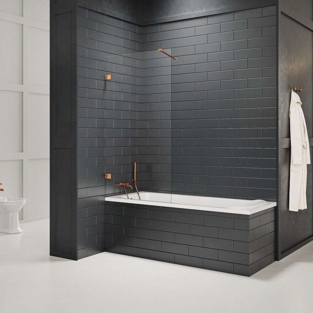 Шторка для ванны NEW TRENDY AVEXA COPPER BRUSHED 80 см EXK-3805-WP (брашированная медь)