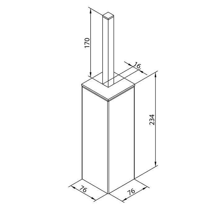 Bongio Domino Ершик туалетный напольный, 300х80 мм, цвет хром