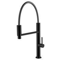 Fima Carlo Frattini Kitchen Смеситель для кухни, на 1 отв., Flexi, с выдвижной лейкой, цвет: чёрный матовый Fima Carlo Frattini Kitchen Смеситель для кухни, на 1 отв., Flexi, с выдвижной лейкой, цвет: чёрный матовый