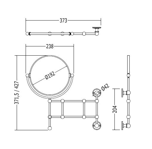 Devon First Class Косметическое зеркало поворотное с 2х кратным увеличением с одной стороны: бронза, артикул DD33150BR