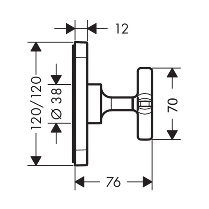 AX Citterio E Встраиваемый запорный вентиль, ½’ или ¾ (внешняя часть), цвет: шлифованный черный хром AX Citterio E Встраиваемый запорный вентиль, ½’ или ¾ (внешняя часть), цвет: шлифованный черный хром