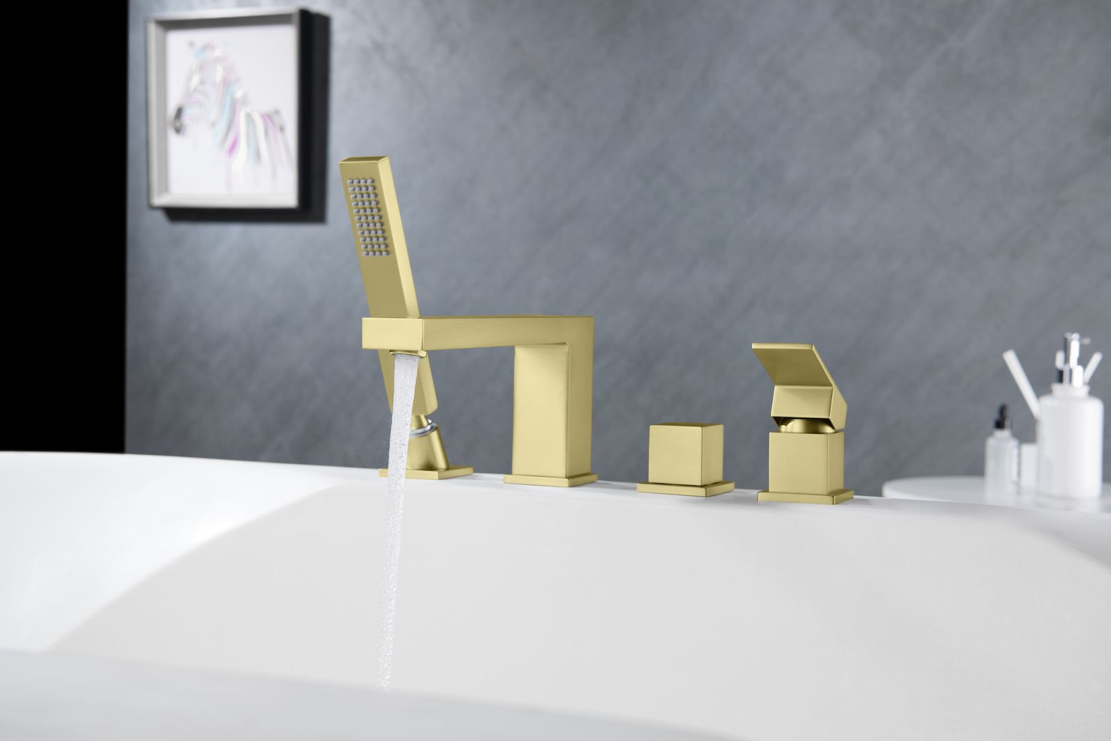 Смеситель для ванны с душем, врезной Timo Selene 2130/17Y золото матовое, артикул 2130/17Y