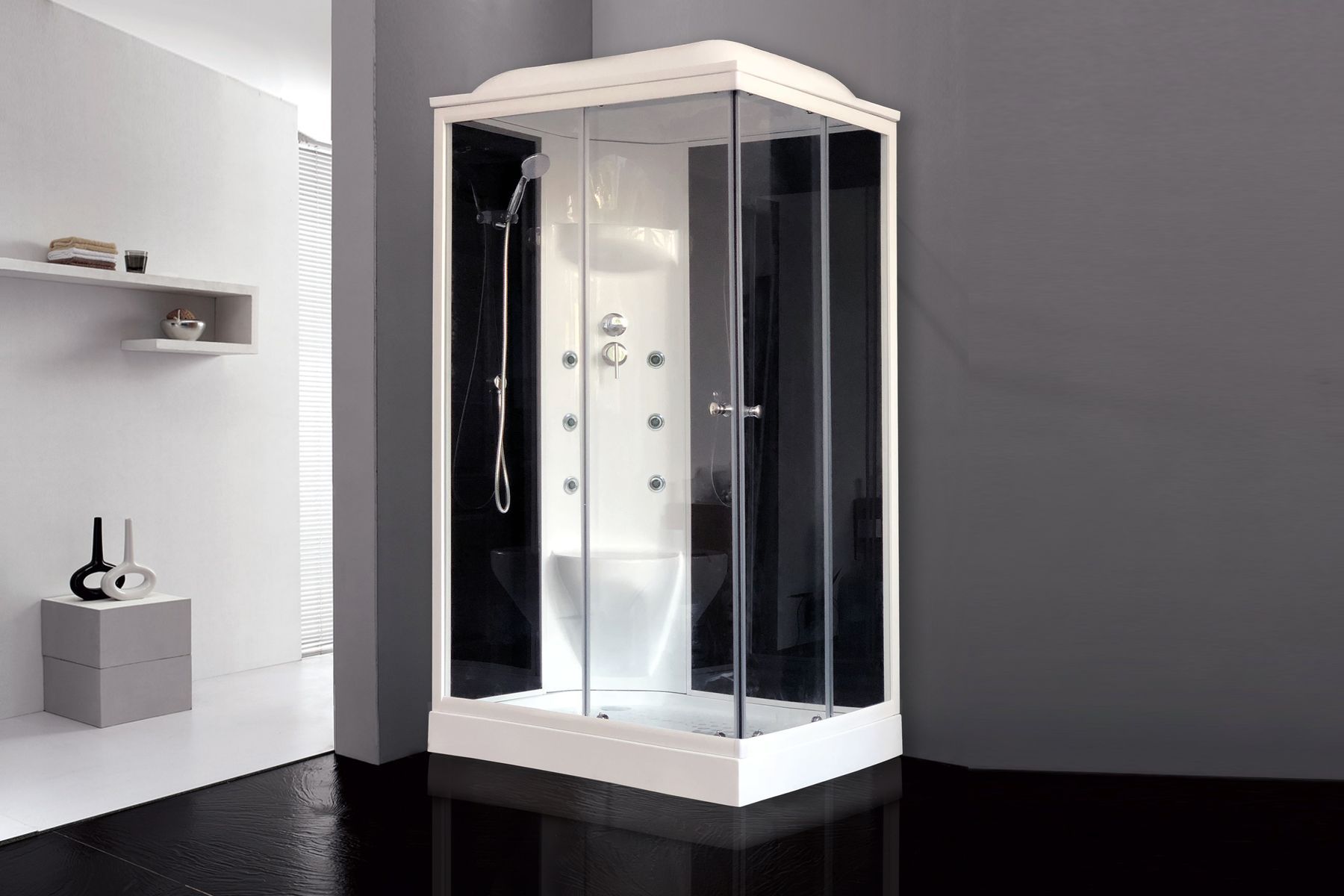 Душевая кабина Royal Bath RB 8120HP7-BT (черное/прозрачное) левая Душевая кабина Royal Bath RB 8120HP7-BT (черное/прозрачное) левая