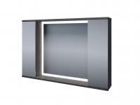 Зеркало-шкаф LED "Дэрри 100", бетон / цемент, 2 части