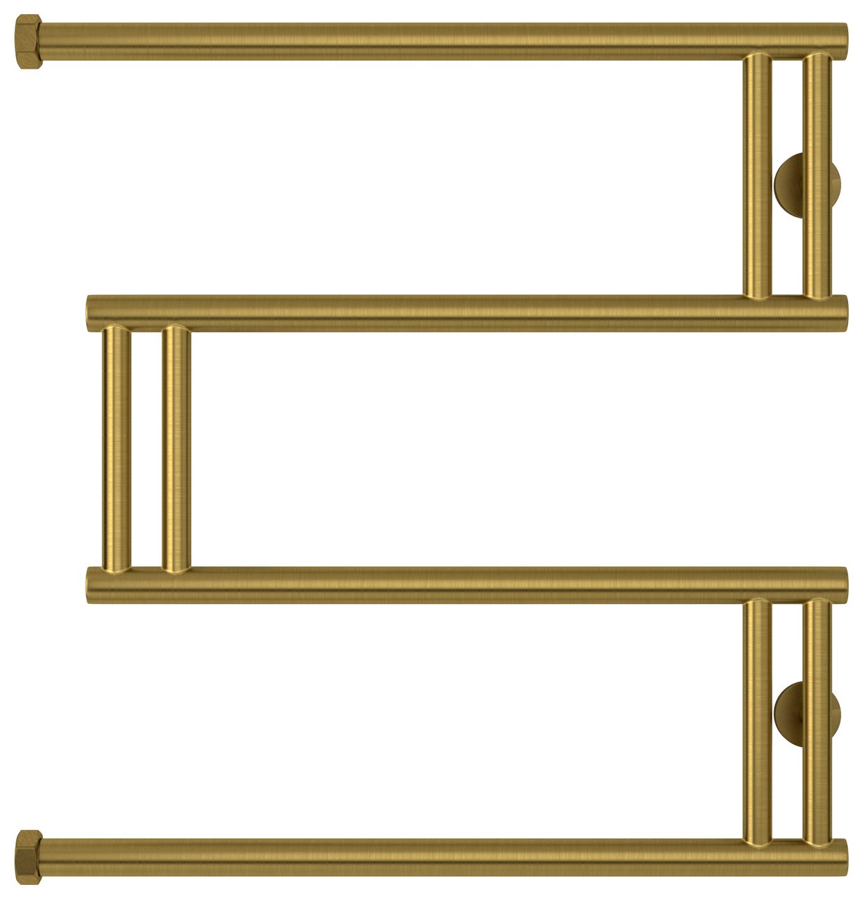 Полотенцесушитель водяной High-Tech model "M+" 600х600 (Состаренная ЛАТУНЬ)