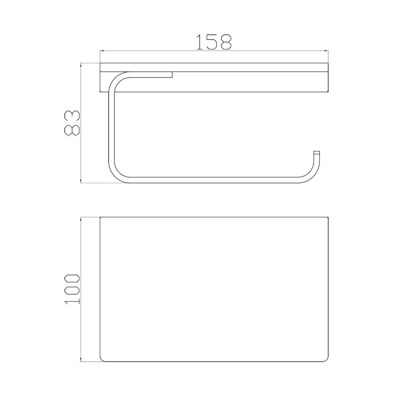 Держатель для туалетной бумаги с полочкой бумаги Rav Slezak NIL NLA0403Z, золото, артикул NLA0403Z