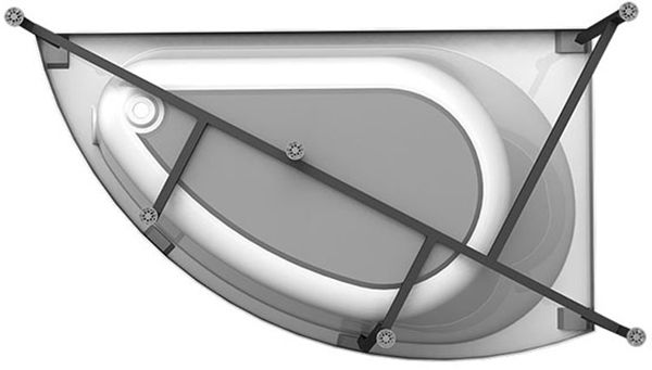Акриловая ванна Radomir Vannesa Бергамо 168x100 L 2-01-0-1-1-215 Белая без гидромассажа