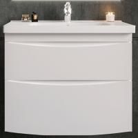 Тумба под раковину Бриклаер Вега 80 подвесная Белый глянец