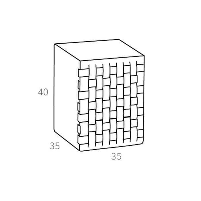 ADJ Пуф, 35x35xH40 см., цвет: белый/панна котта