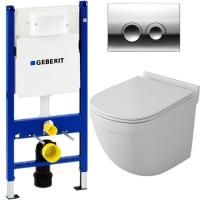 Комплект унитаза Owl 1975 Eld OWLT190101 с инсталляцией Geberit Duofix Delta UP100 458.124.21.1 с сиденьем Микролифт и клавишей смыва Хром